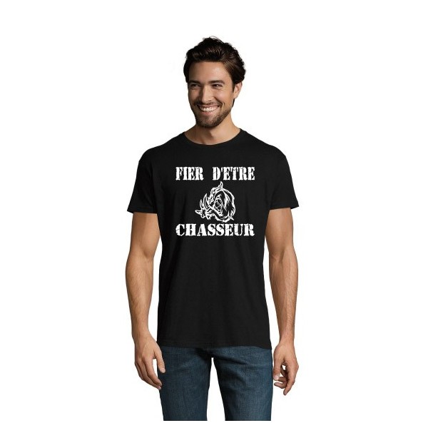 t-shirt fier d'être chasseur sanglier