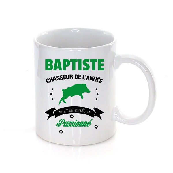 mug chasseur de l'année blanc