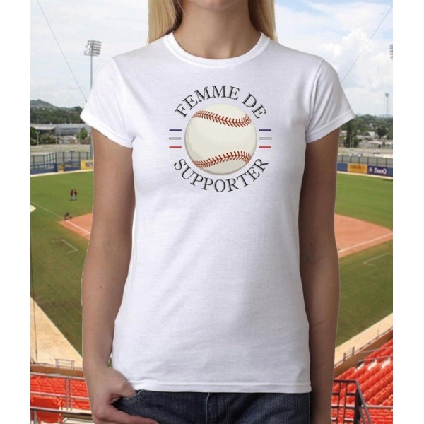 T-shirt "Femme de supporter" Base Ball